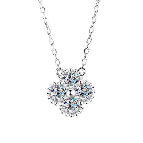 Necklace with pure flower moonstone stones