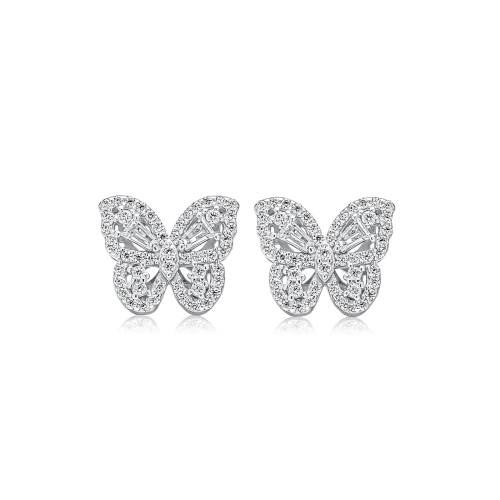 Silver butterfly earrings