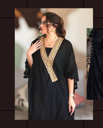 عباية قطن طبعة شماغ