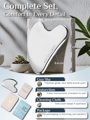 Rena Chris Gua Sha Facial Tools, Stainless Steel G...