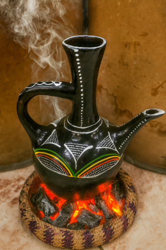 جبنة اثيوبية تقليدية من الطين الطبيعي ( مزخرفة )