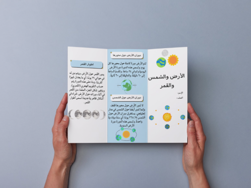 مطوية الأرض والشمس والقمر رابع إبتدائي
