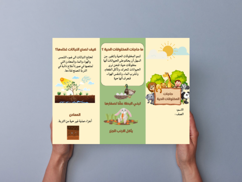 مطوية حاجات المخلوقات الحية ثاني إبتدائي