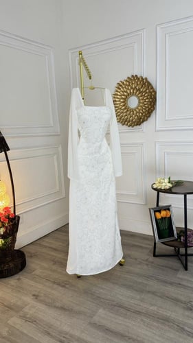 فستان سكري شيفون بورد سهره