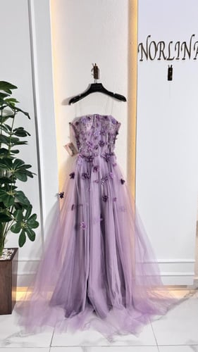 فستان مورد بكورسيه ولو مميز وجذاب