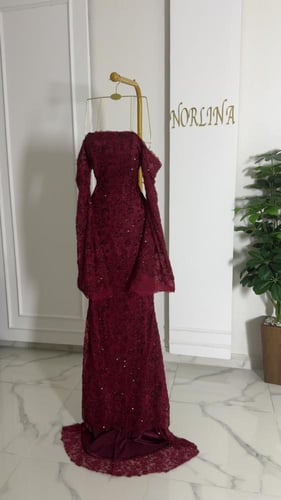 فستان سهره عودي بشك خرز كامل