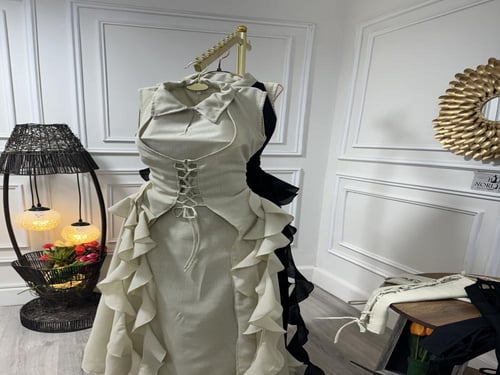 فستان أنيق ومميز بلونين