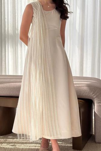 فستان بالترتر المقلم