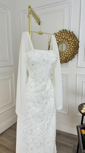 فستان سكري شيفون بورد سهره