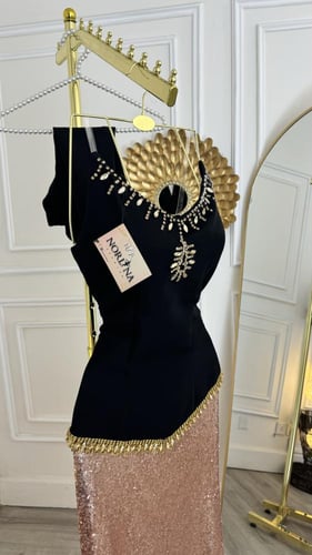 فستان ترتر بتطريز كرستال