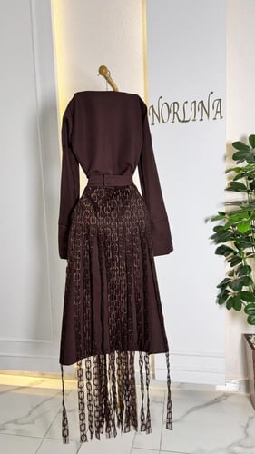 فستان العيد الانيق بلون الموكا