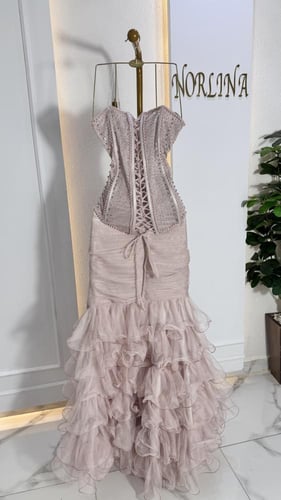 فستان الجمال بالشك اليدوي والطبقات الاورجنزا