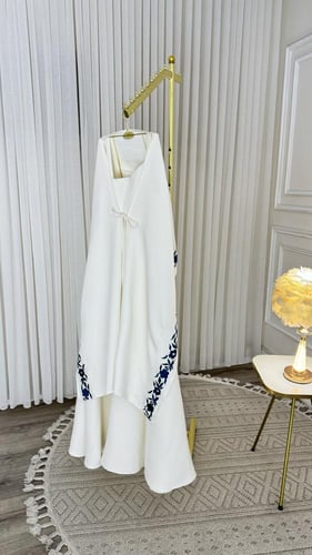 فستان سكري بتطريز كمبيوتر كلاسيكي