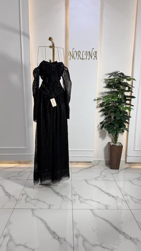 فستان تيفاني سهره بشك يدوي كرستال