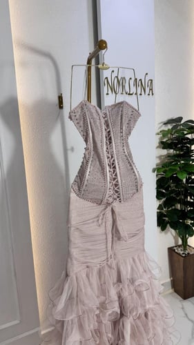 فستان الجمال بالشك اليدوي والطبقات الاورجنزا