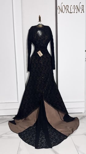 فستان اسود بدانتيل انيق