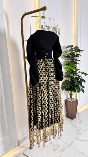 فستان العيد بتطريز كمبيوتر سلاسل