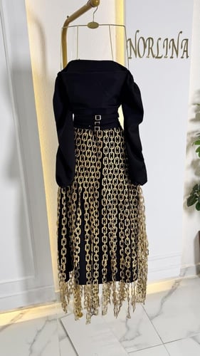 فستان العيد بتطريز كمبيوتر سلاسل