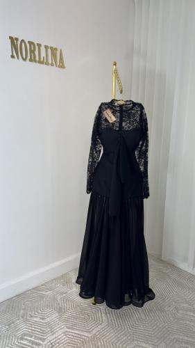 فستان اسود أنيق وناعم