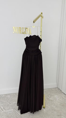 فستان بلون الموكا الفاخر