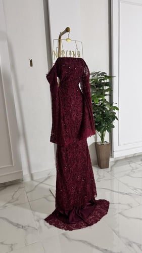 فستان سهره عودي بشك خرز كامل