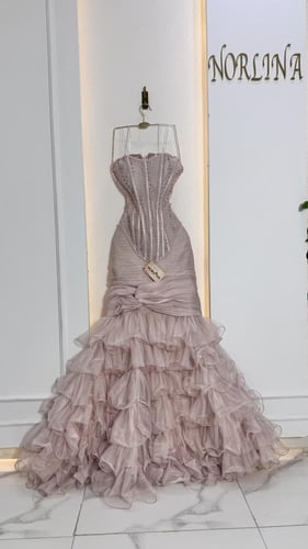 فستان الجمال بالشك اليدوي والطبقات الاورجنزا