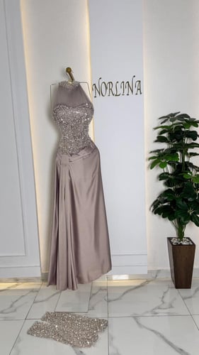 فستان بصدريه سهره ترتر مع خرز