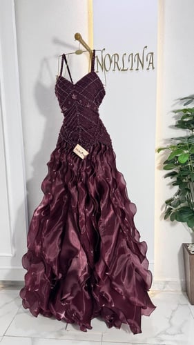 فستان الجمال بالشك اليدوي والطبقات الاورجنزا