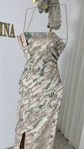 فستان سهره بخامة الجوبير المطرزه