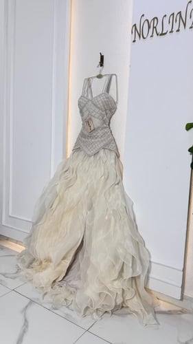 فستان الجمال بالشك اليدوي والطبقات الاورجنزا