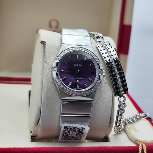 ساعة اوميغا نسائية ميناء بنفسجي