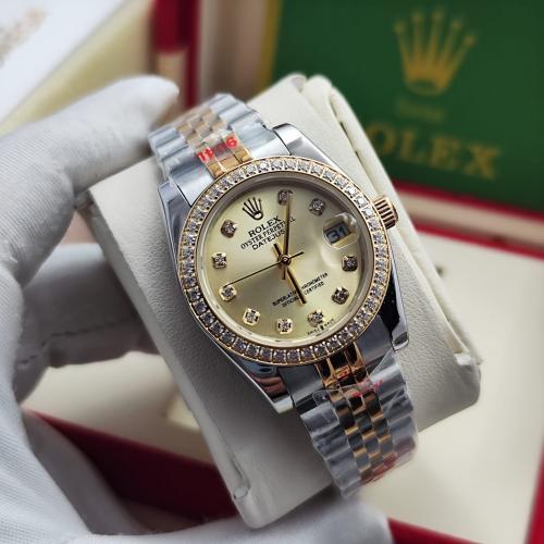 ساعة نسائية ماركة رولكس ميناء ذهبي