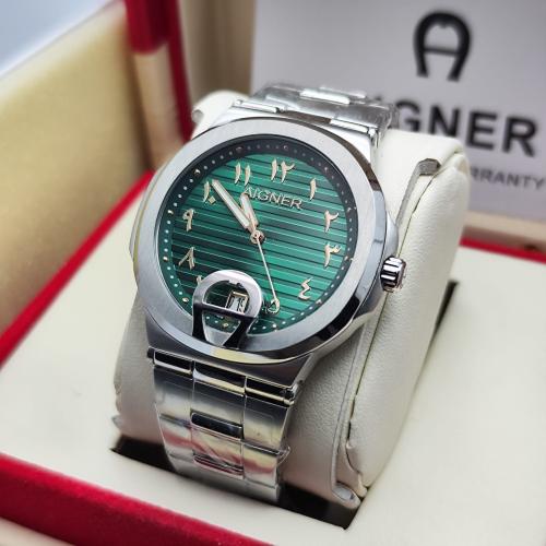 ساعة اقنر رجالية ميناء اخضر ارقام عربية