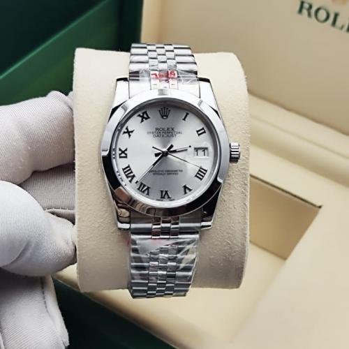 ساعة رولكس Datejust رجالية بأرقام رومانية ستانلس ستيل