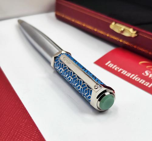 قلم كارتير درجة اولى فضي ازرق