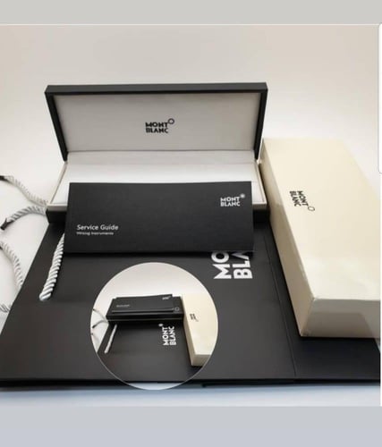 قلم وكبك مونت بلانك الذئب اسود فضي