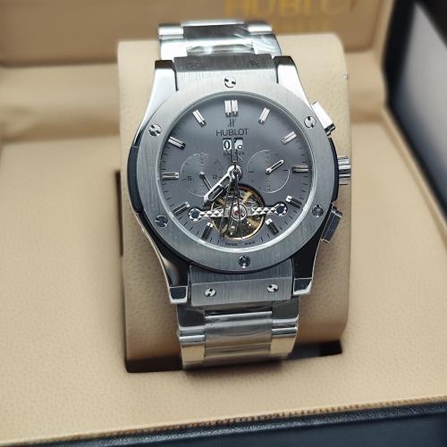 ساعة هوبلت رجالية فضي ميناء رمادي