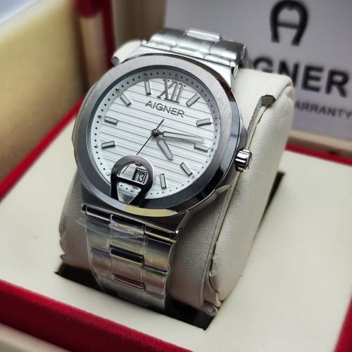 ساعة اقنر رجالية فضي