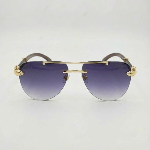 نظارة شمسية كارتير حواف ذهبي عدسات شفافة