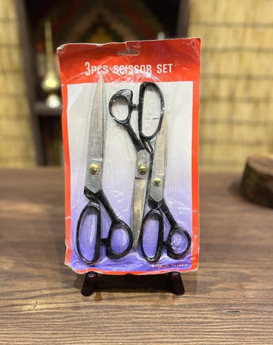 طقم مقصات مكون من ثلاث قطع، مصنوع من الفولاذ الصلب...