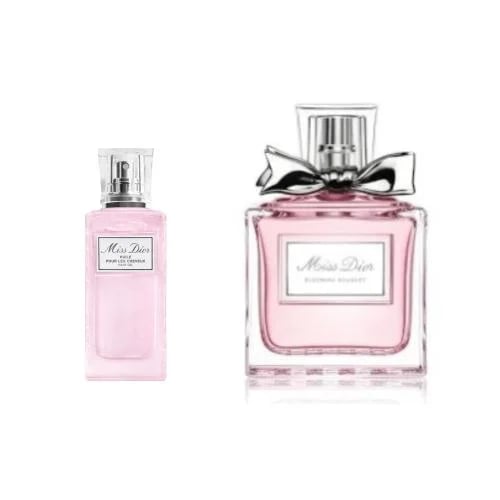 عطر جسم + عطر شعر مس ديور مع الكيس