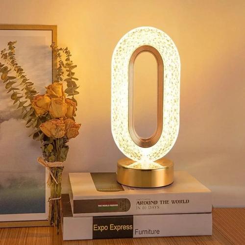 مصباح طاولة كريستال LED بتصميم عصير فاخر - إضاءة ز...