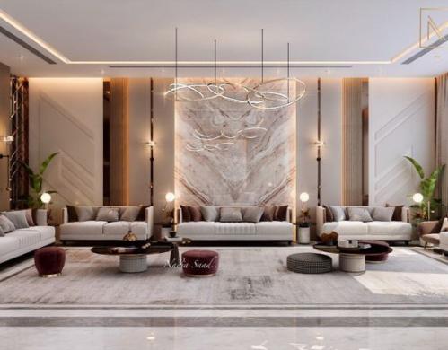 واجهة مجلس بأستخدام خلفية شيبورد وبديل الرخام