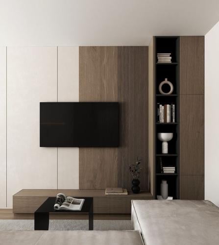 طاولة شاشه حرف L بتصميم مودرن