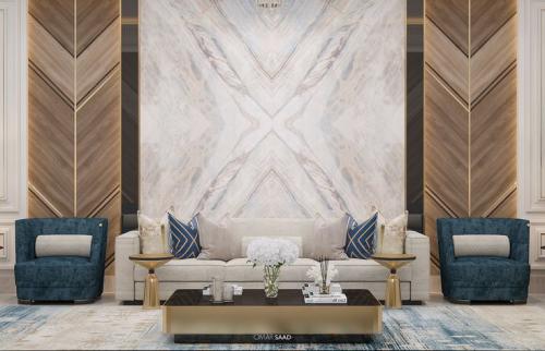 واجهة مجلس بأستخدام خلفية شيبورد وبديل الرخام