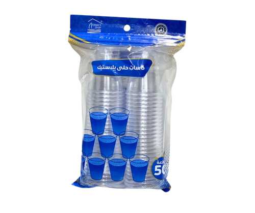 كاسات حلى بلاستيك شفافه 1.5 انز - 50 كاسه