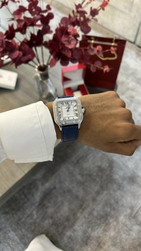 ساعه كارتير سانتوس جلد ازرق