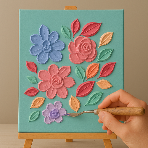 Relief paste drawing