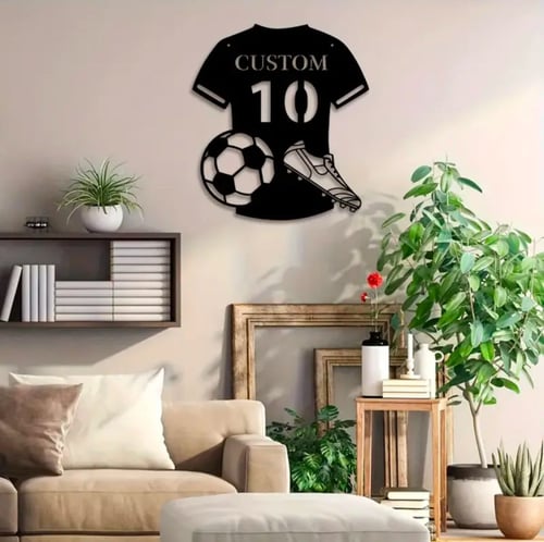 لوحة قميص رياضي معدنية مخصصة- اسم و رقم حسب الطلب...