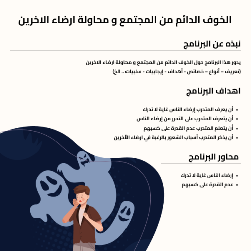 الخوف الدائم من المجتمع و محاولة ارضاء الاخرين
